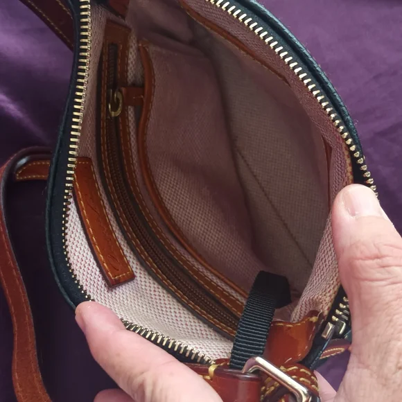 Dooney & Bourke Black Crossbody Bag with Tan Accents - Picture 6 of 14